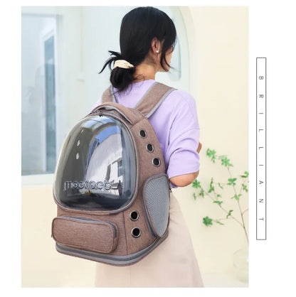 Transparent Pet Backpack | Breathable Outdoor Bag for Cats & Small Dogs