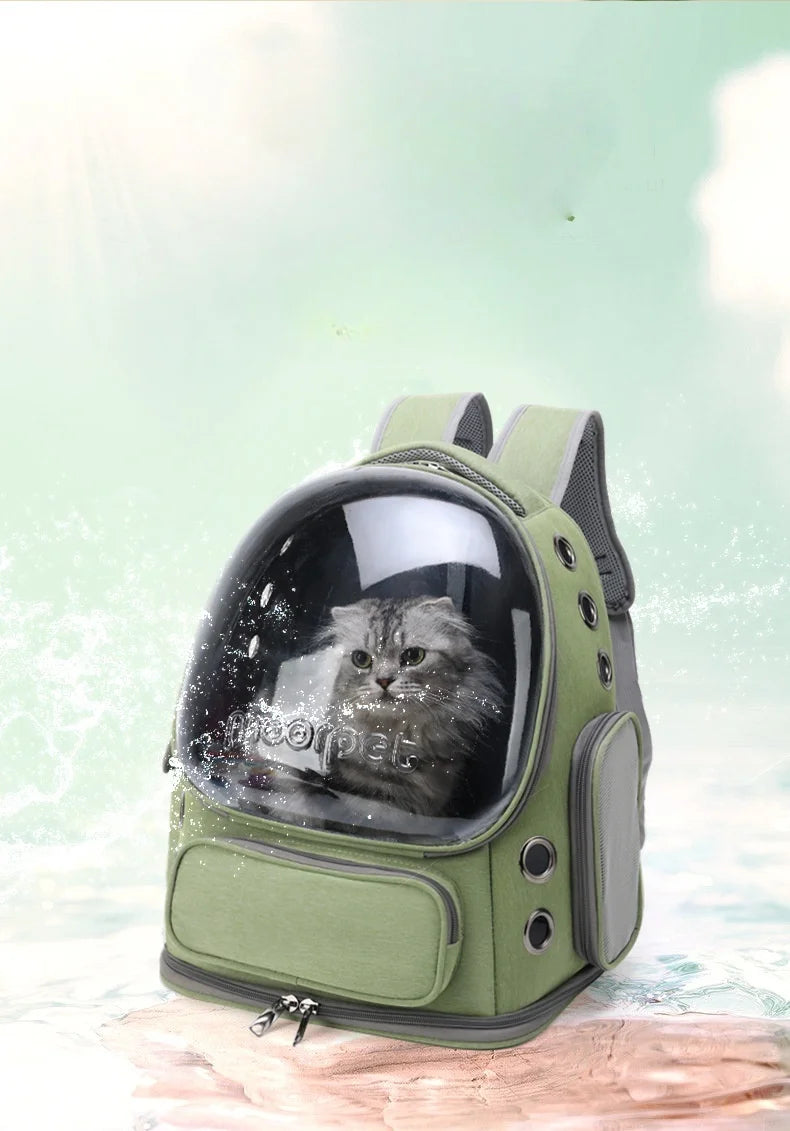Transparent Pet Backpack | Breathable Outdoor Bag for Cats & Small Dogs
