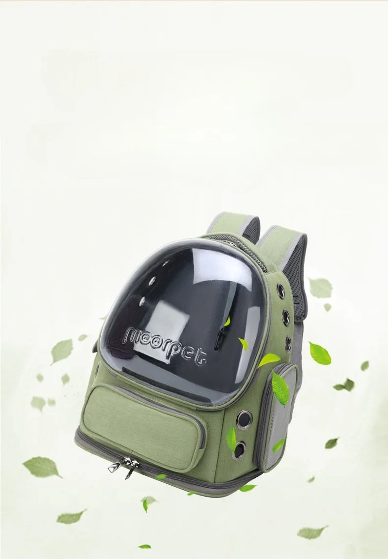 Transparent Pet Backpack | Breathable Outdoor Bag for Cats & Small Dogs