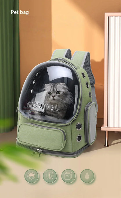Transparent Pet Backpack | Breathable Outdoor Bag for Cats & Small Dogs