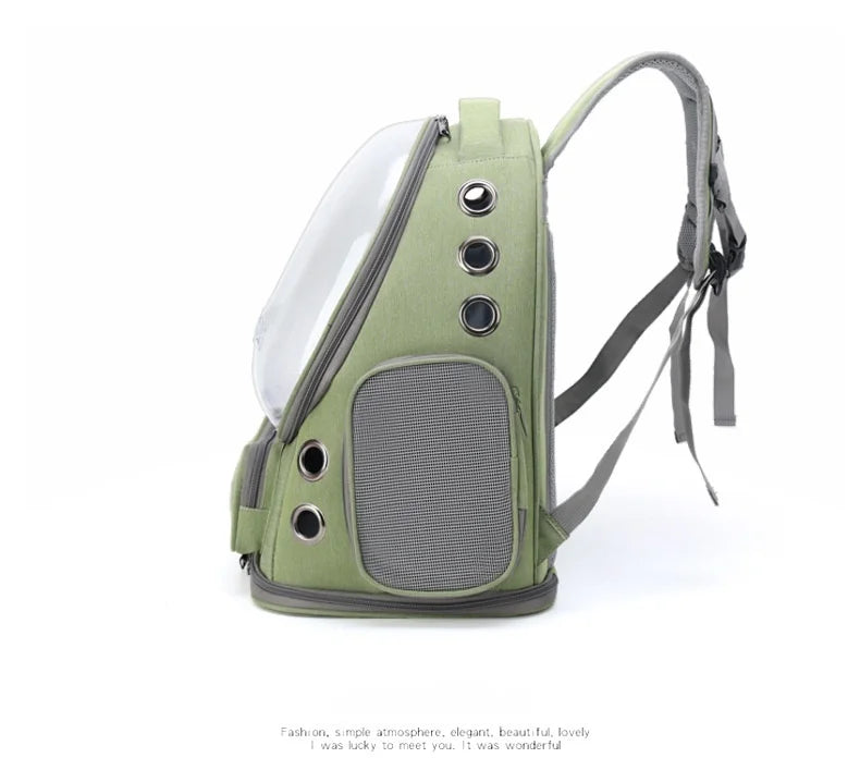 Transparent Pet Backpack | Breathable Outdoor Bag for Cats & Small Dogs