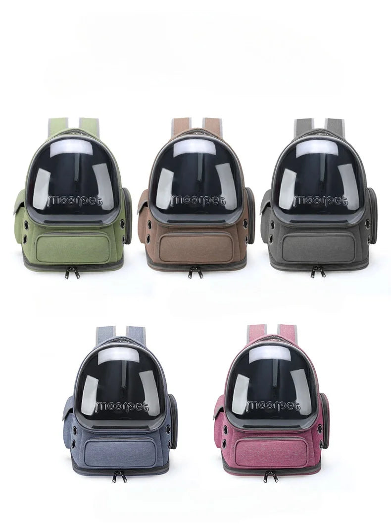 Transparent Pet Backpack | Breathable Outdoor Bag for Cats & Small Dogs