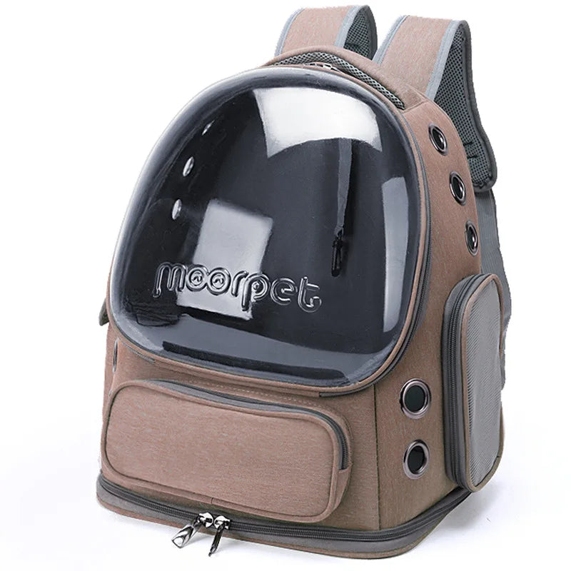 Transparent Pet Backpack | Breathable Outdoor Bag for Cats & Small Dogs