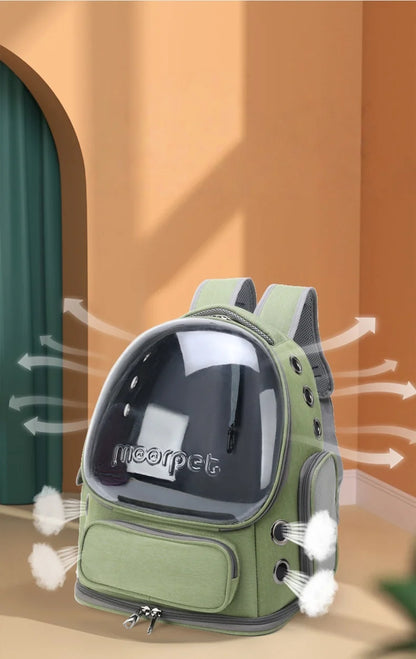 Transparent Pet Backpack | Breathable Outdoor Bag for Cats & Small Dogs