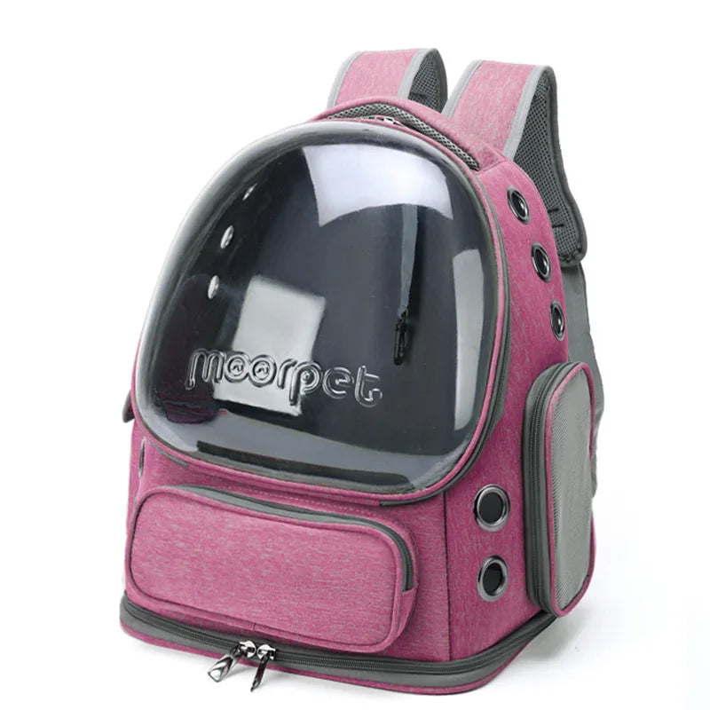 Transparent Pet Backpack | Breathable Outdoor Bag for Cats & Small Dogs