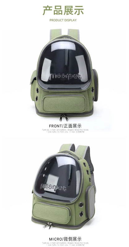 Transparent Pet Backpack | Breathable Outdoor Bag for Cats & Small Dogs
