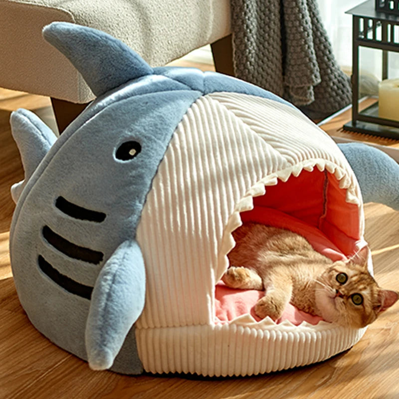 Shark-Shaped Cozy Pet Bed