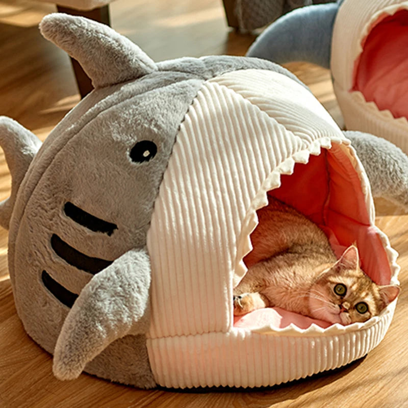 Shark-Shaped Cozy Pet Bed