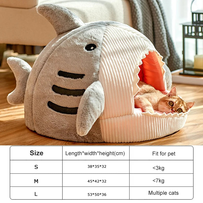 Shark-Shaped Cozy Pet Bed