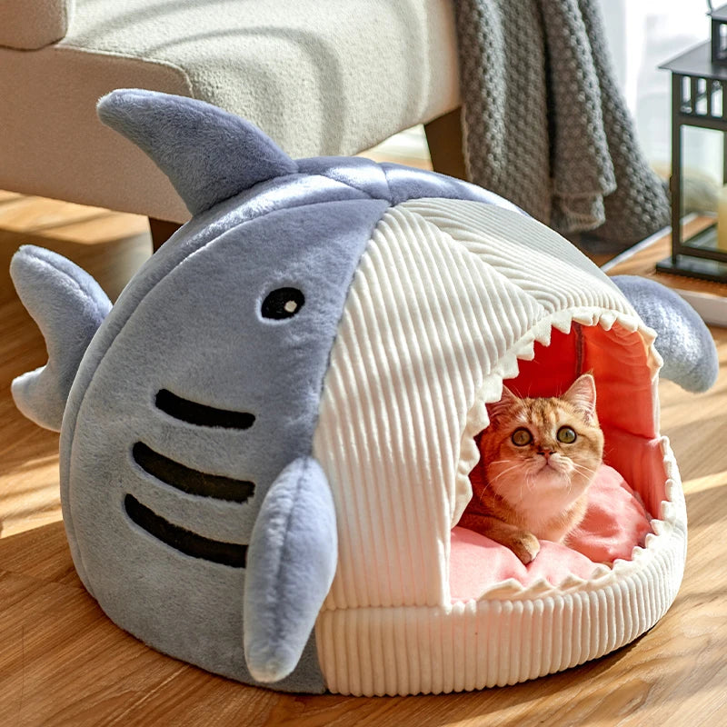 Shark-Shaped Cozy Pet Bed
