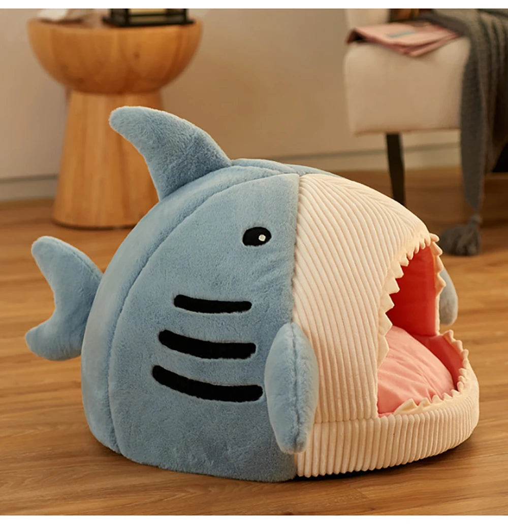 Shark-Shaped Cozy Pet Bed