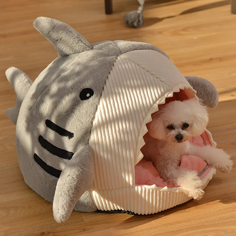 Shark-Shaped Cozy Pet Bed