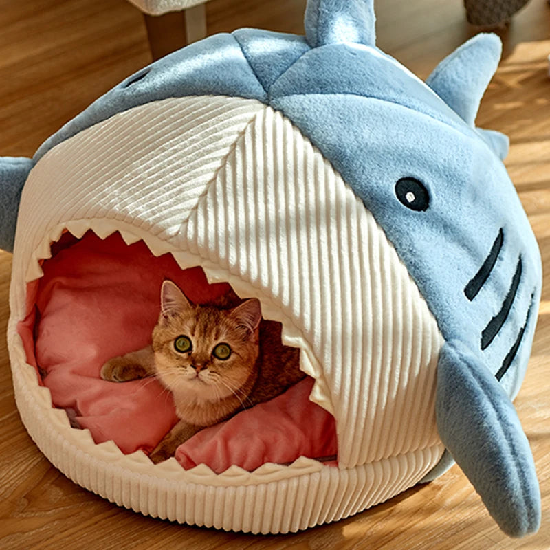 Shark-Shaped Cozy Pet Bed