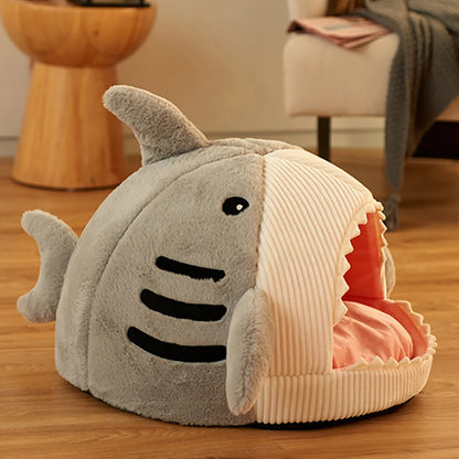 Shark-Shaped Cozy Pet Bed