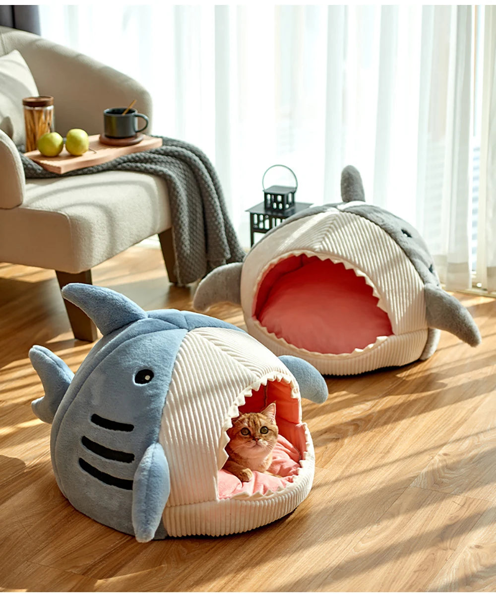 Shark-Shaped Cozy Pet Bed