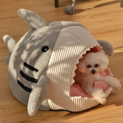 Shark-Shaped Cozy Pet Bed
