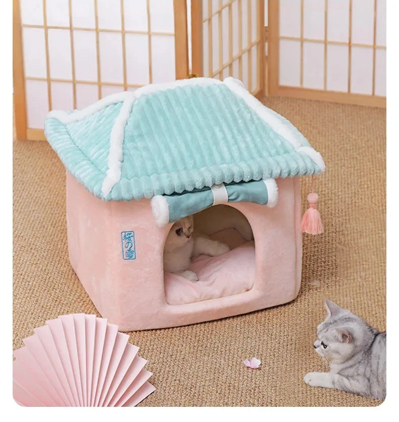 Washable Indoor Cat House (Cozy Hideaway Bed)