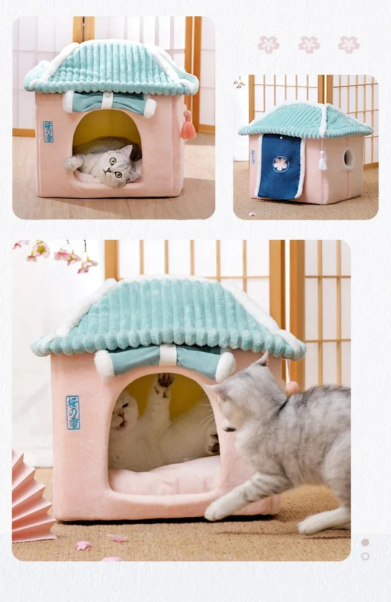 Washable Indoor Cat House (Cozy Hideaway Bed)