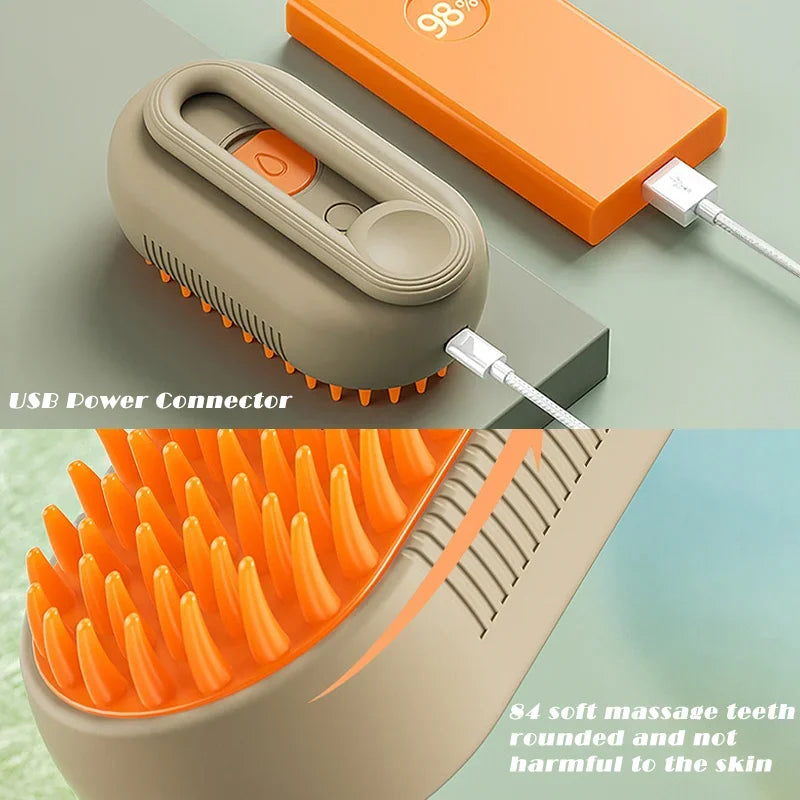 SoftGlide Rechargeable Steam Brush for Dogs & Cats