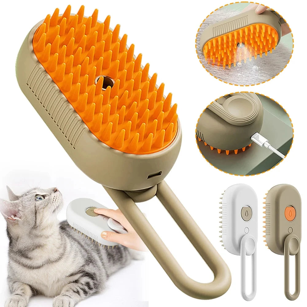 SoftGlide Rechargeable Steam Brush for Dogs & Cats