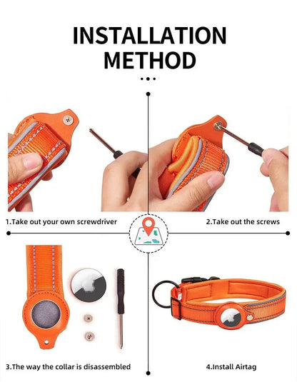 AirTag-Compatible GPS Tracking Dog Collar