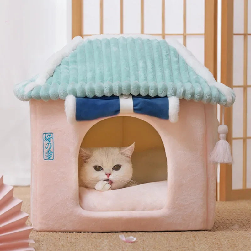 Washable Indoor Cat House (Cozy Hideaway Bed)