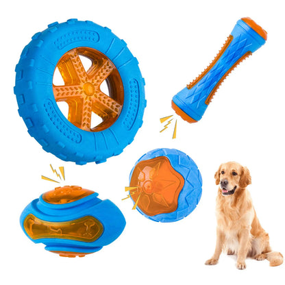 Rubber Dog Toys, Bite Resistant & Teeth Cleaning
