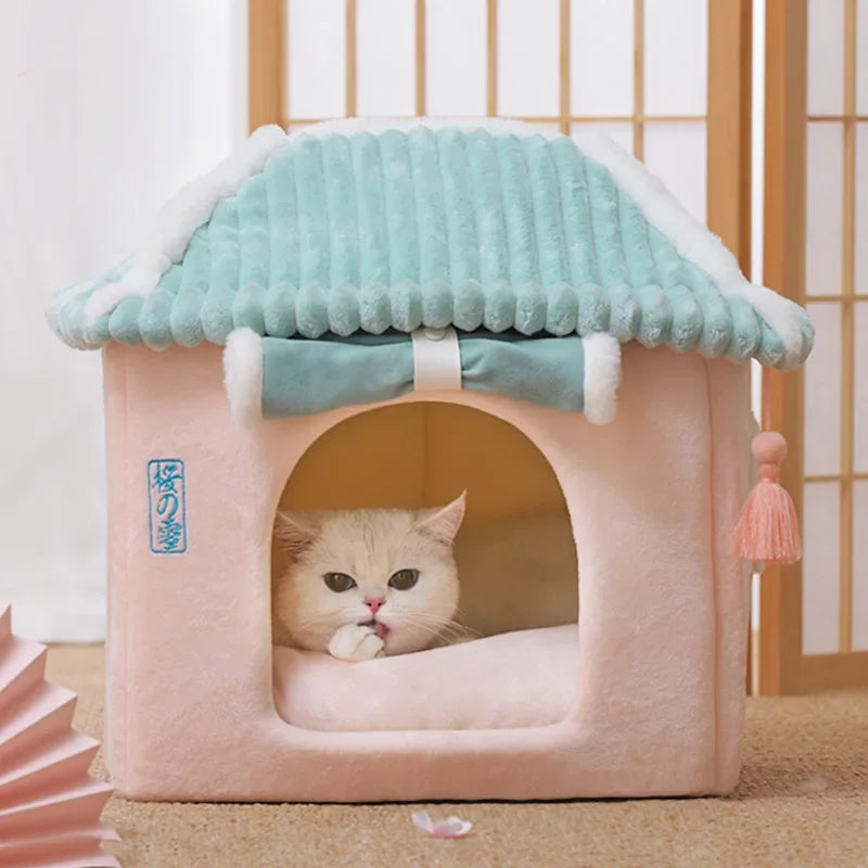 Washable Indoor Cat House (Cozy Hideaway Bed)