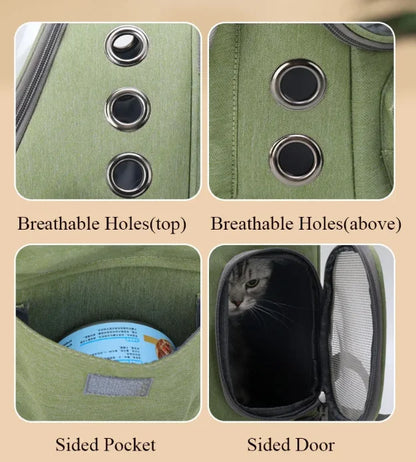Transparent Pet Backpack | Breathable Outdoor Bag for Cats & Small Dogs