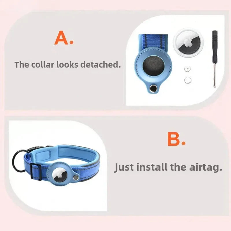 AirTag-Compatible GPS Tracking Dog Collar