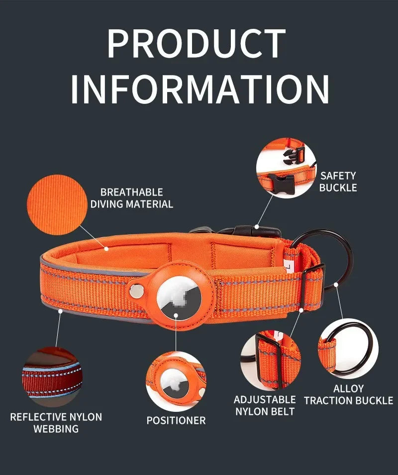 AirTag-Compatible GPS Tracking Dog Collar