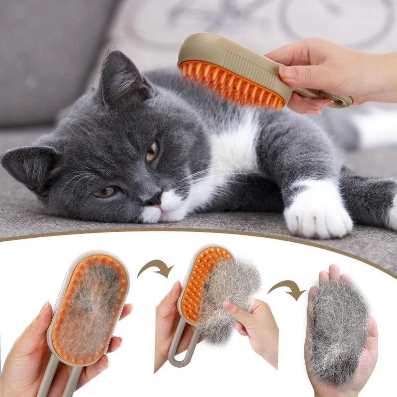 SoftGlide Rechargeable Steam Brush for Dogs & Cats