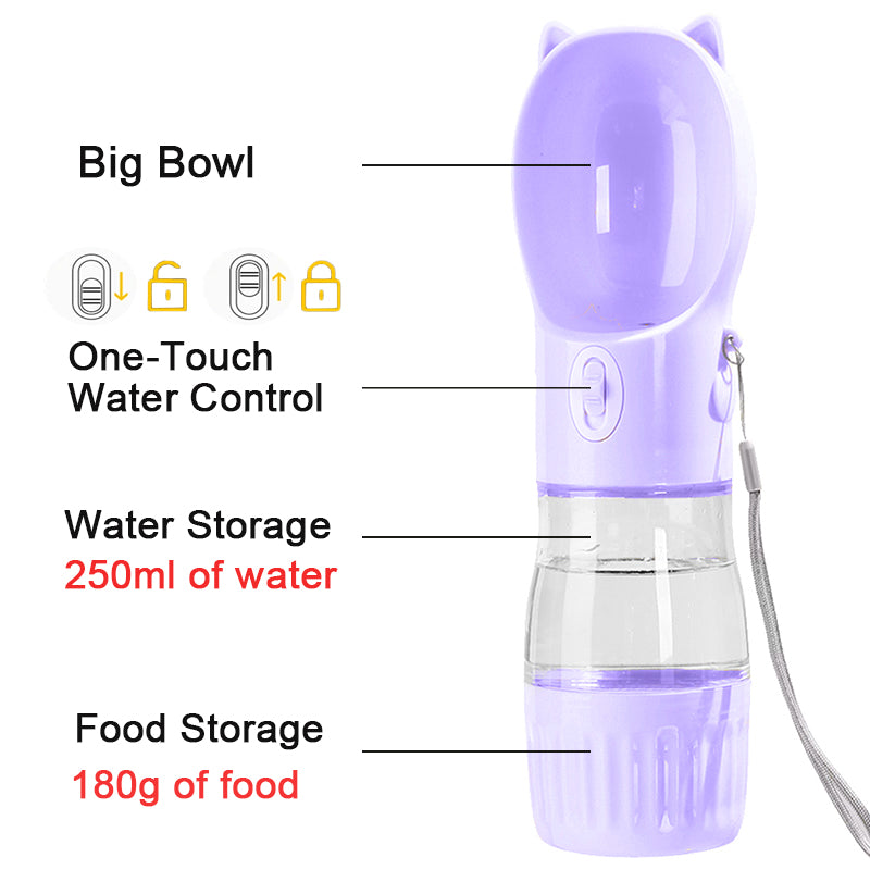 2 in 1 Portable Dog Water Bottle