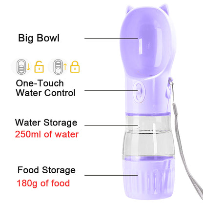 2 in 1 Portable Dog Water Bottle
